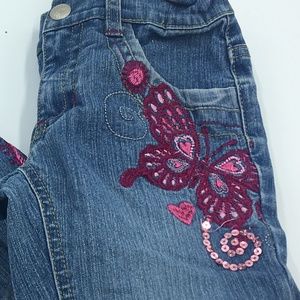 Circo GIRLS SIZE 7 JEANS WITH HEART& BUTTERFLIES